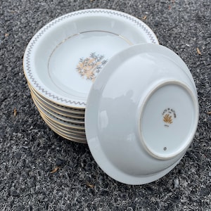 Mid-Century Japanese Fine China Bowl: Gold Gilding, Late in Autumn