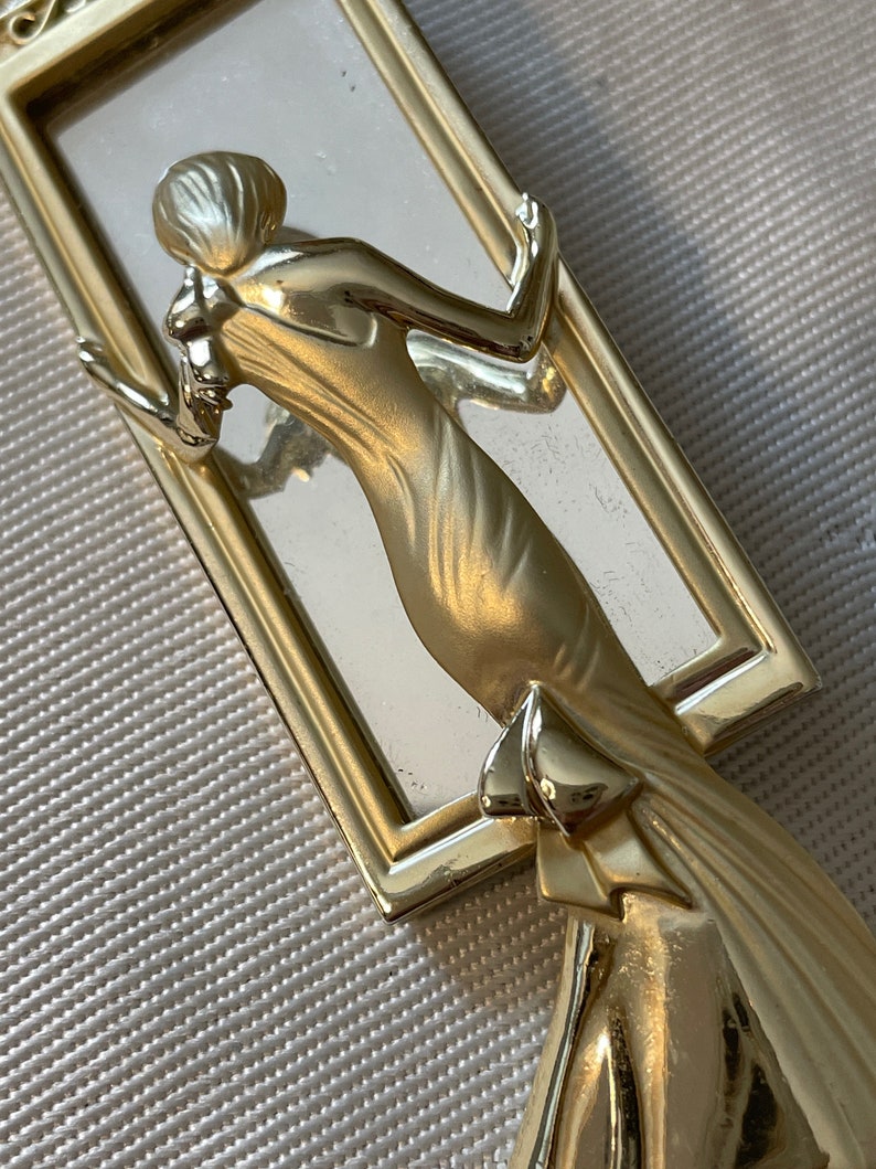 Art deco pin, fashion, piece, lady, with a mirror, roaring 20s image 5