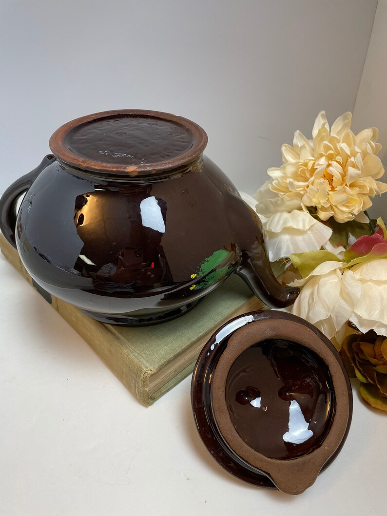 Vintage Royal Canadian Art Pottery Tea Pot, Handcrafted Chocolate Colored Tea Pot, Ceramic Tea