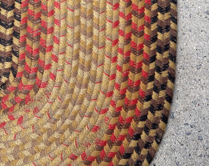 Classic Braided Rag Rug Pattern Vintage Handmade Oval Braided Rag Rug From Central Pennsylvania in ...