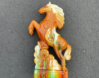 Rare Tang dynasty, Sancai-glazed ceramic horse. Tang style horse, Vintage Tang Sancai Porcelain reproduction