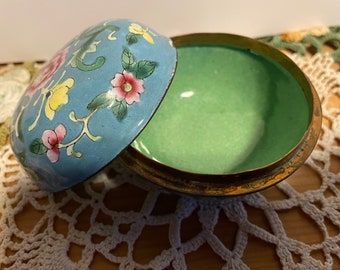 Beautiful Petite Handpainted Enamel Container