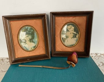 Pair of Vintage Cameo Old Master Painting Portraits