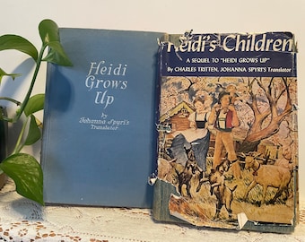Pair of Vintage Heidi Books Heidi Grows Up and Heidi's Children