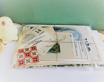 Vintage Paper Ephemera Bundles (50) Dictionary, language, book pages, rice papers, gold papers, cookbooks pages,etc