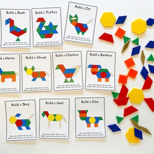 Farm Animal Pattern Block Cards