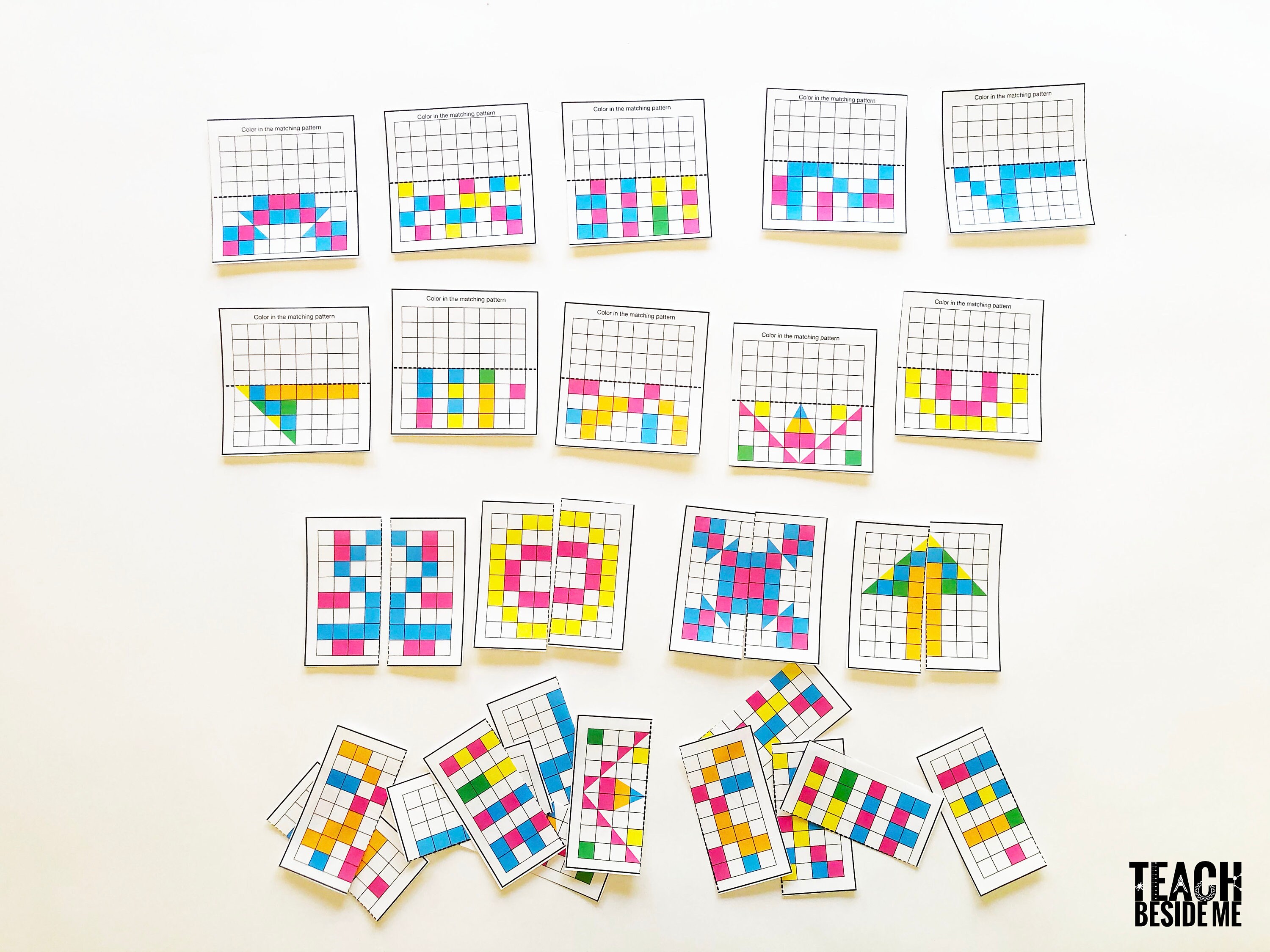 Math Art: Symmetrical Pattern Coloring Cards - Etsy