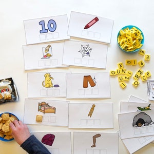 Short E CVC Word Cards and Puzzles