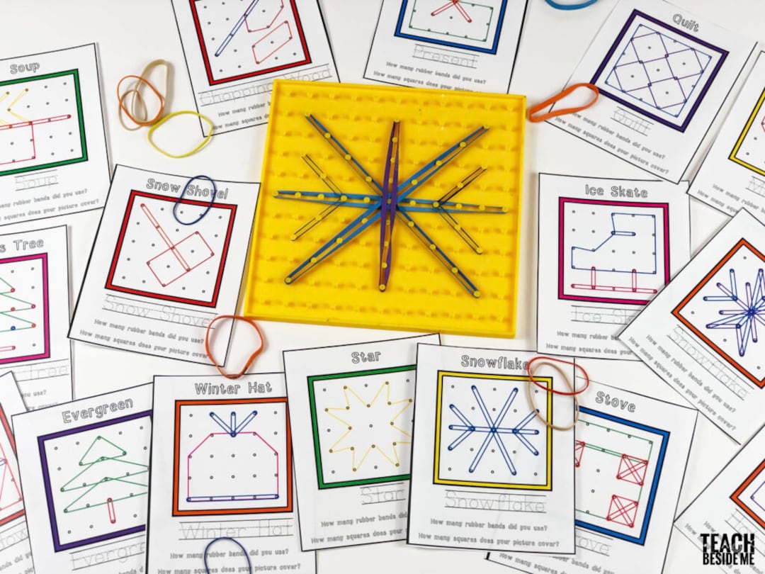 Winter Geoboard Pattern Cards - Etsy winter-geoboard-pattern-cards-etsy