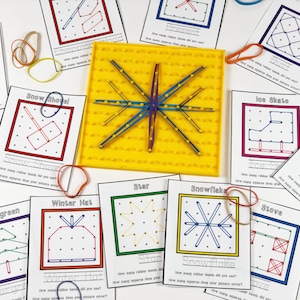 Cartes de motifs de géoplan d'hiver