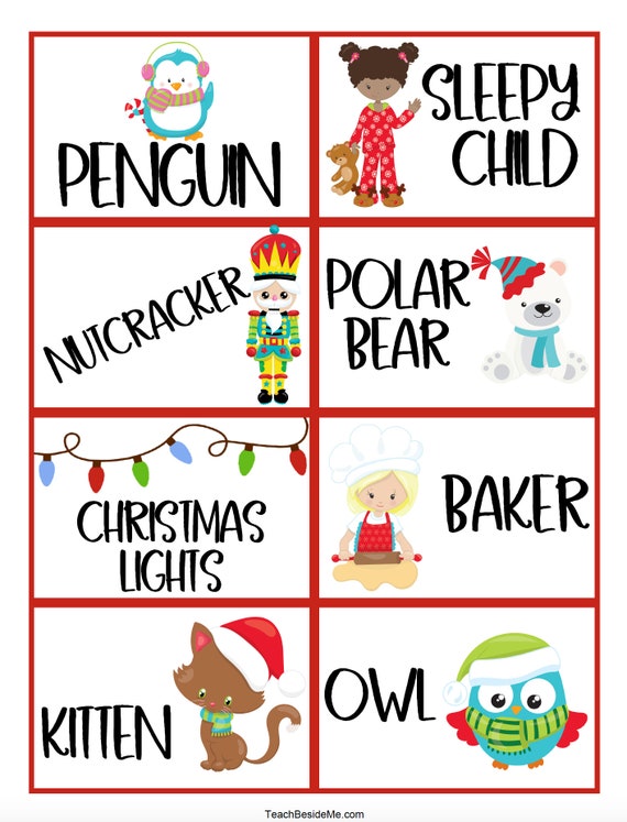 Christmas Charades Ideas For Kids Etsy