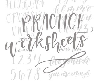 Instant Download Practice Lettering Worksheet