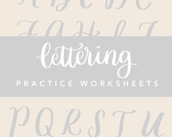 Hand Lettering Uppercase and Lowercase A-Z Practice Sheets, For Beginners, Digital Download