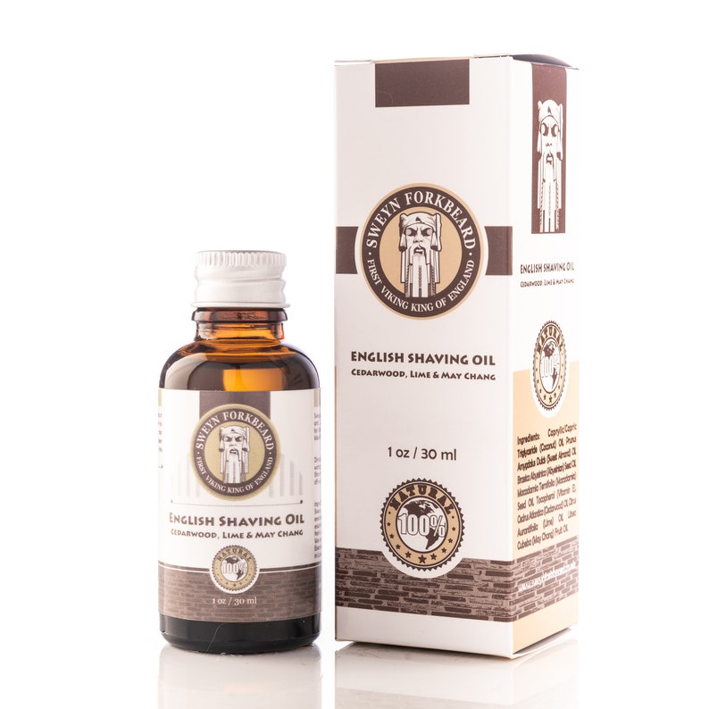 English Shaving Oil 100% Natural, Organic & Handmade in London Pre Shave Oil image 1