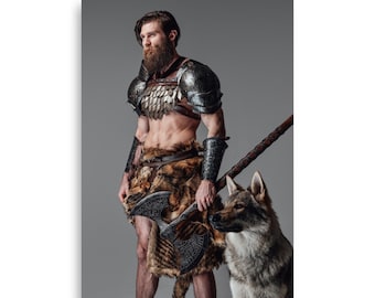 Poster Viking Warrior & Wolf Sweyn Forkbeard