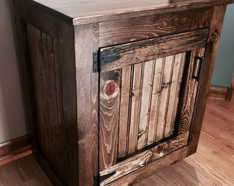 Handmade Solid Pine Vessel Sink Vanity, Rustic Planked Top, Oil-Rubbed Bronze Hardware (20-36 Inch)