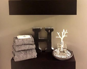 Modern Painted Pine Floating Shelf, Hidden Support, Custom Color (18-36 Inch)