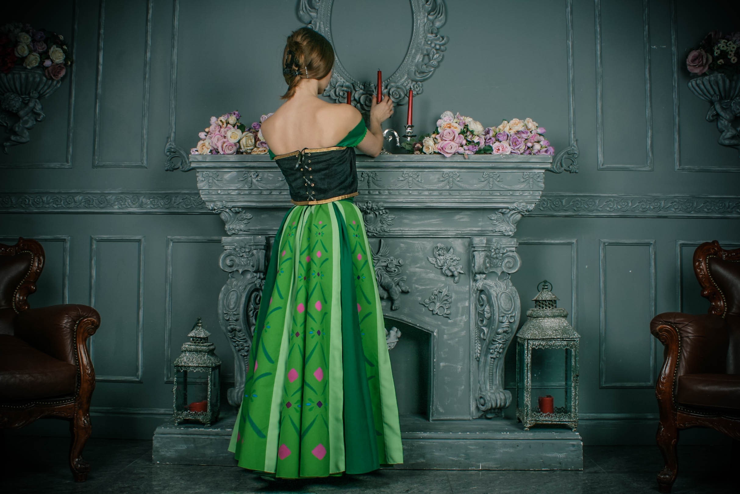 anna october green dress ANNA OCTOBER Tulip Maxi Dress in BLUE main image 0