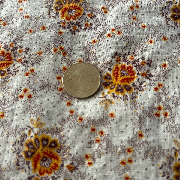 Vintage Feedsack Cotton Floral Fabric 30s 40s 50s