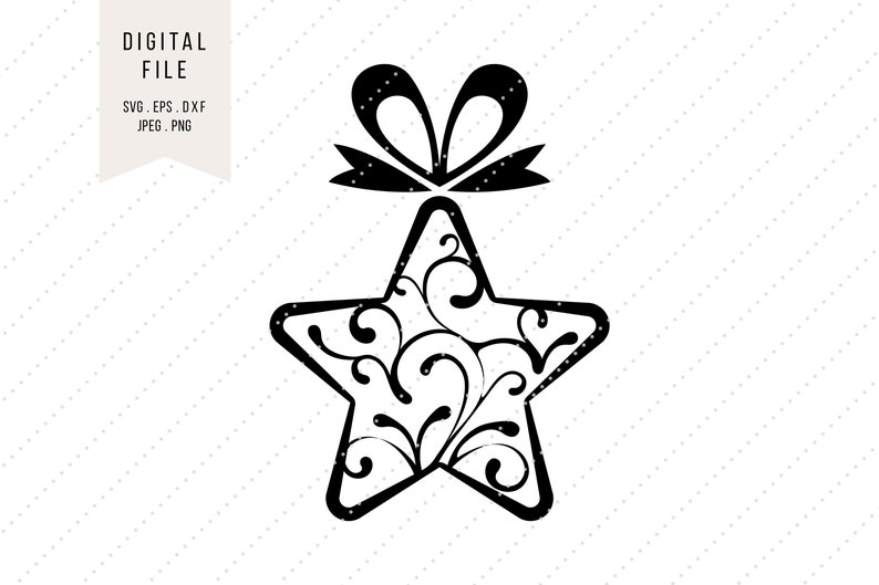 Download Clip Art Art Collectibles Jpeg Svg Christmas Star Clipart With Ornaments Holidays Instant Digital Download Svg Eps Dxf Png