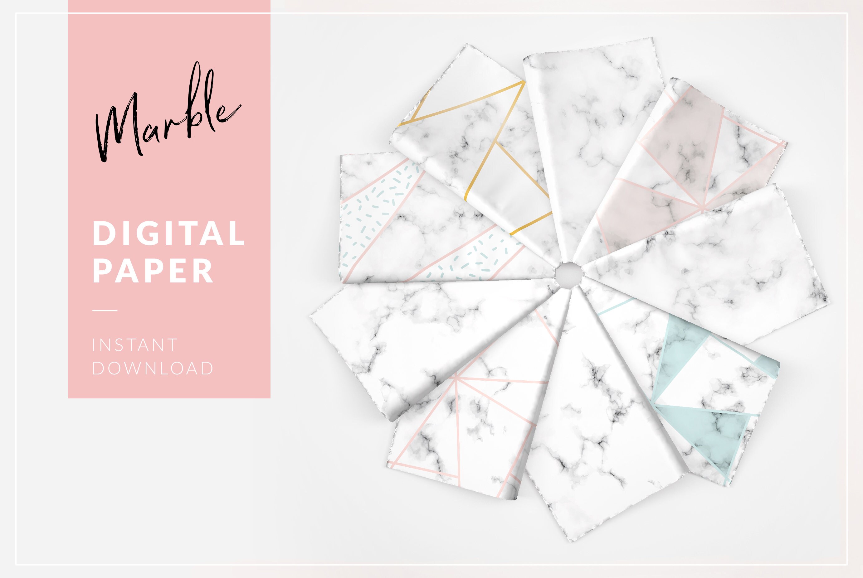 Marble Digital Paper Printable Scrapbook Paper Pack Pattern Designs 9 ...