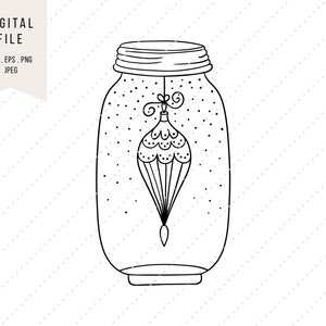 eps SVG Christmas Clipart with a sweet Tree in a Jar * Instant Digital Download * svg jpeg png