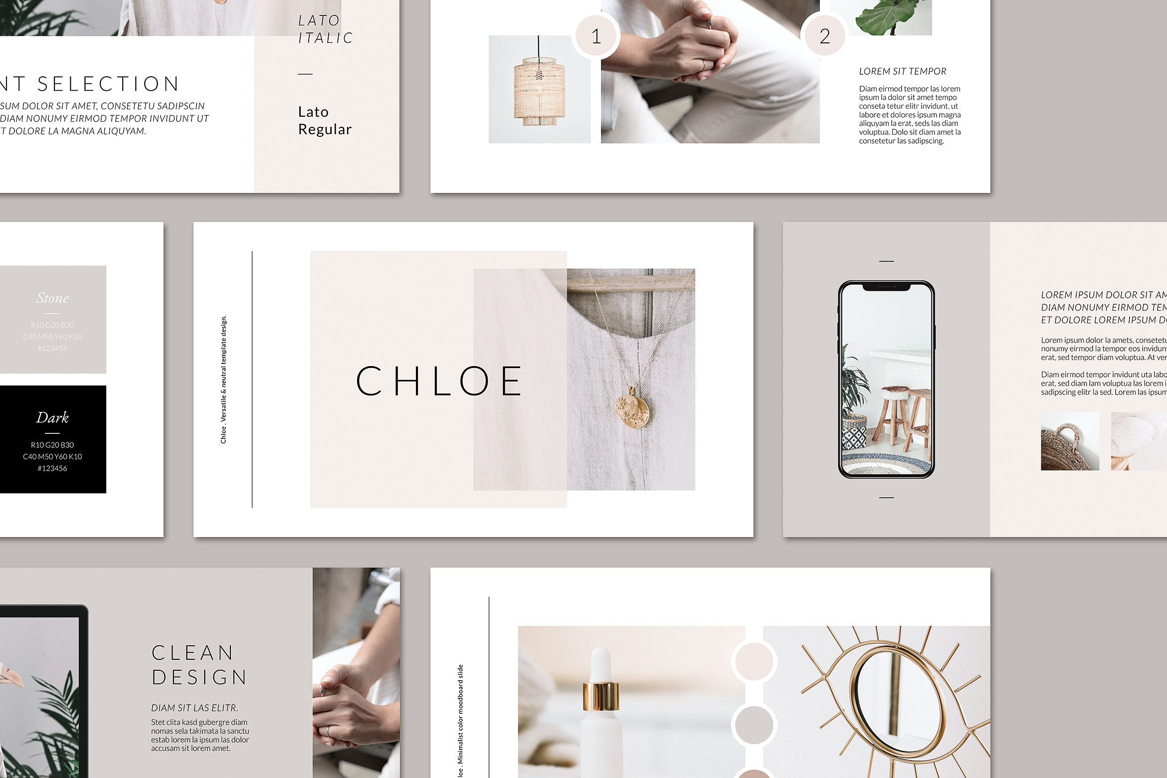 Chloe Powerpoint Presentation Template . Brand Guidelines . - Etsy Finland