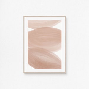 Printable Contemporary Wall Art Print, Neutral Tones Poster, Modern Abstract Shape Deco, Minimalist Design, Mid-Century Artwork