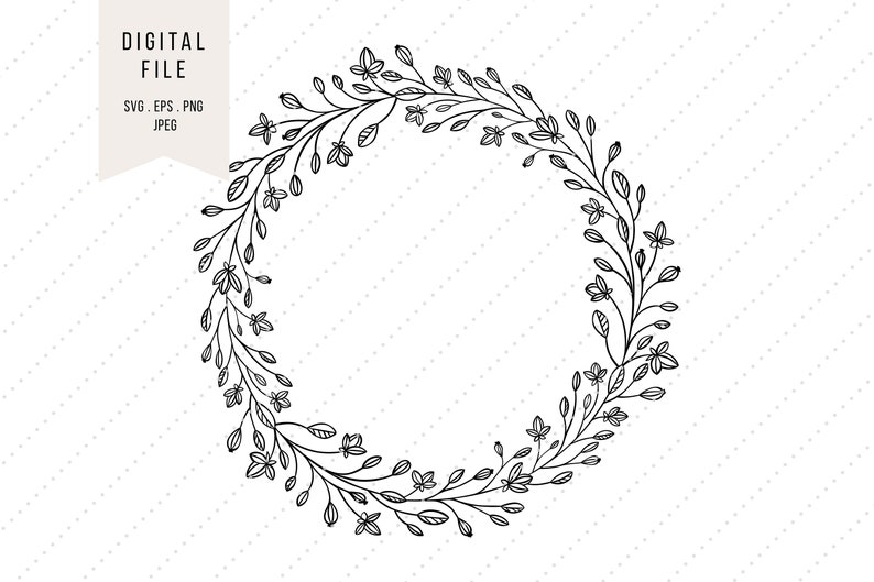 Download SVG Flourish Wreath Clipart Wedding Instant Digital | Etsy