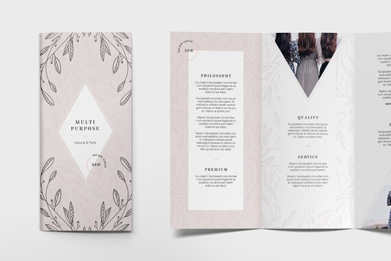 Floral Trifold Flyer Template For Great Business Ladies Etsy