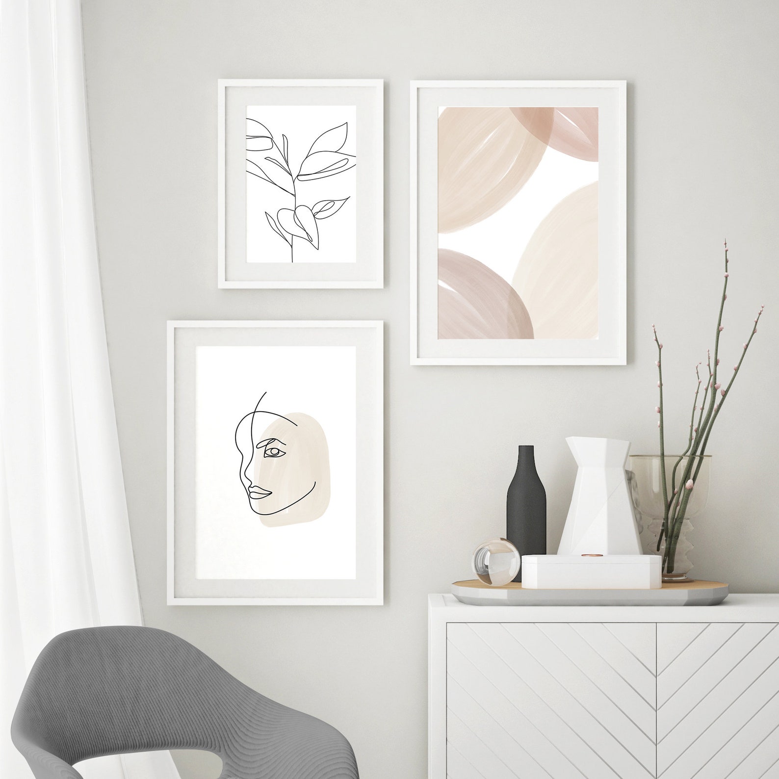 Set of 3 Prints Printable Wall Art Designs With Watercolor - Etsy Australia