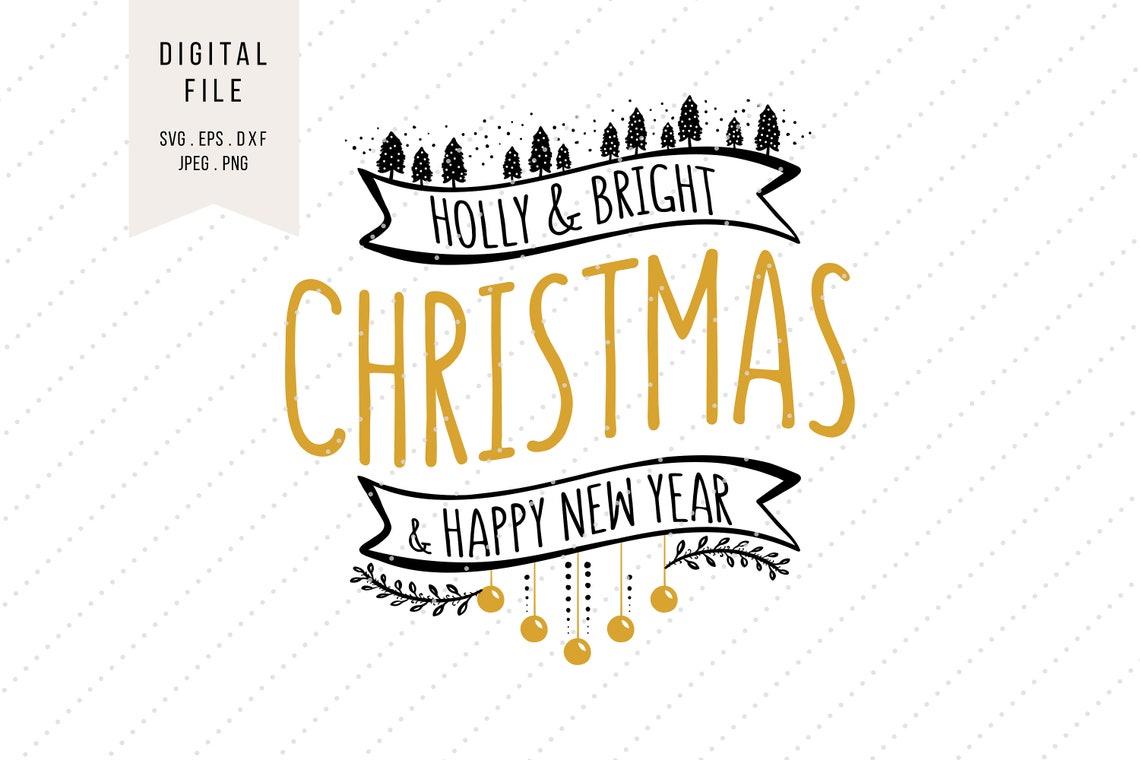SVG Christmas Banner Clipart Holiday Greetings Instant | Etsy