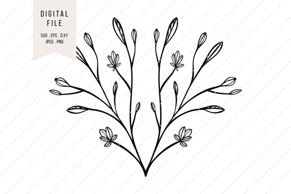 Svg Fleur Branche Clipart Brindille Brin Branche Téléchargement Automatique Svg Eps Dxf Png Jpeg