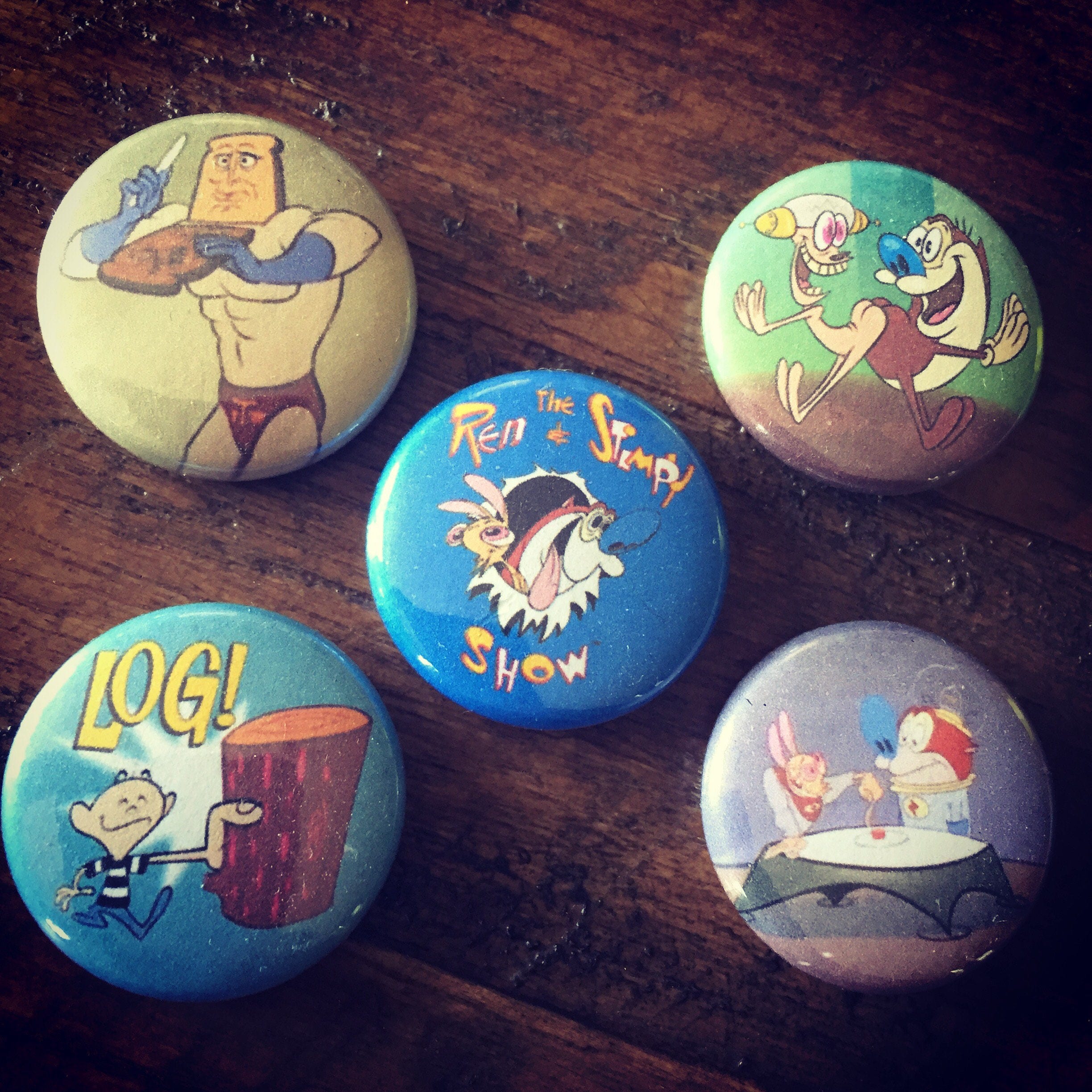 Ren and Stimpy 1 button Set Etsy