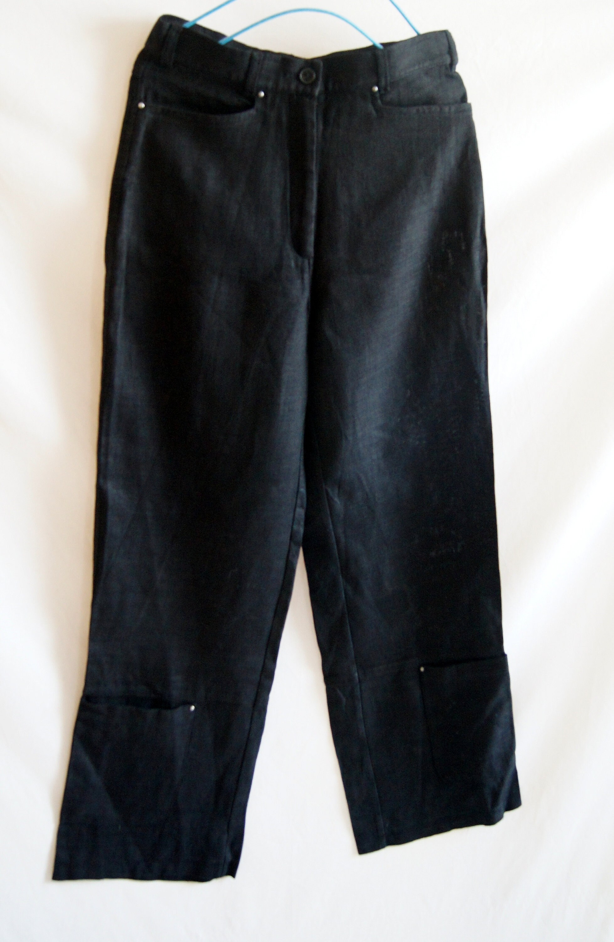 Vintage Wide Leg Linen Pants / Black 