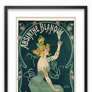 Absinth Blanqui - Vintage Kunst Poster
