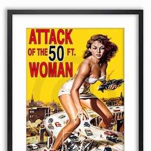 Attack Of The 50 Ft Woman Vintage Poster