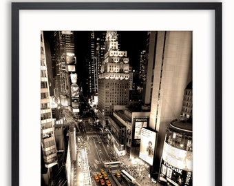 New York City - Times Square Yellow Cabs Aerial Poster