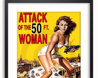 Attack Of The 50 Ft Woman Vintage Poster