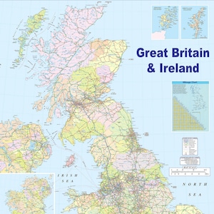 Verenigd Koninkrijk GB routekaartposter