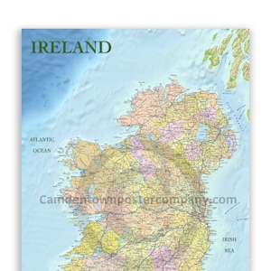 Nieuwe 2019 Edition - Ierland weg kaart Poster