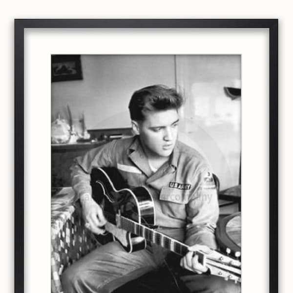 Elvis Presley U.S Army - Guitar - Poster