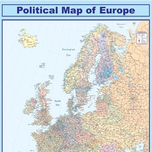 Politische Karte von Europa Poster