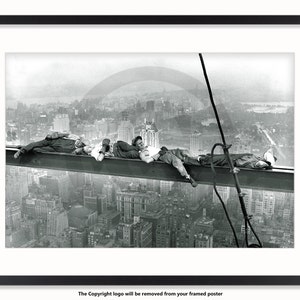 Lunchtime New York Steel Workers Asleep circa 1931 Poster