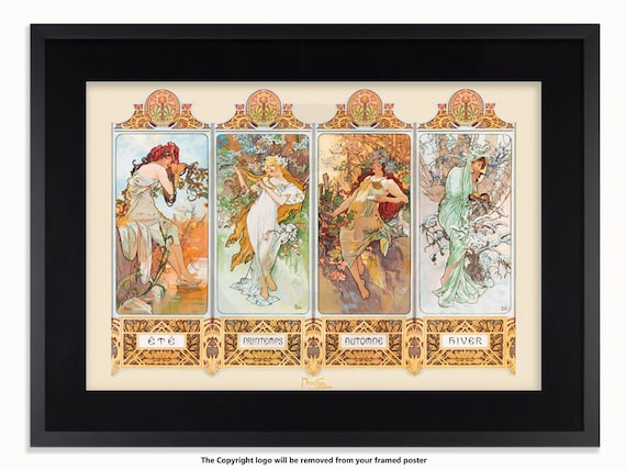 Alphonse Mucha - Four Seasons - Vintage Art Poster - Etsy