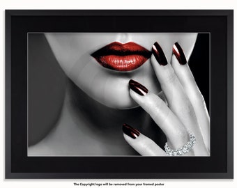 Sexy Red Lips & Fingernails - Vogue Style Poster