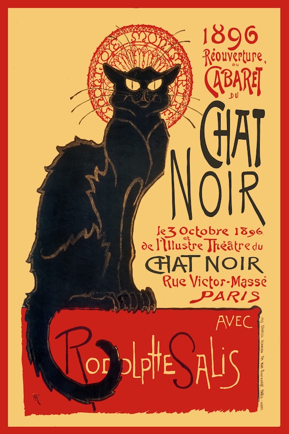 Kunst VINTAGE FRENCH REPRODUCTION ART DECO  POSTER LE  CHAT 