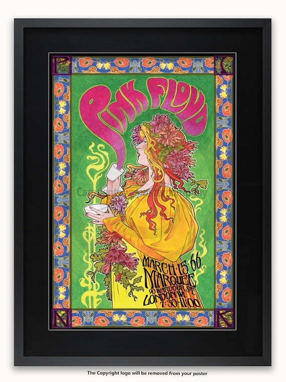 Pinkish Gold ミスター ポスター Pink Floyd Marquee 1966 - Poster - Etsy