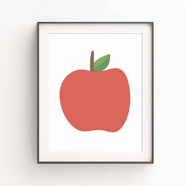 Red Apple Print Etsy
