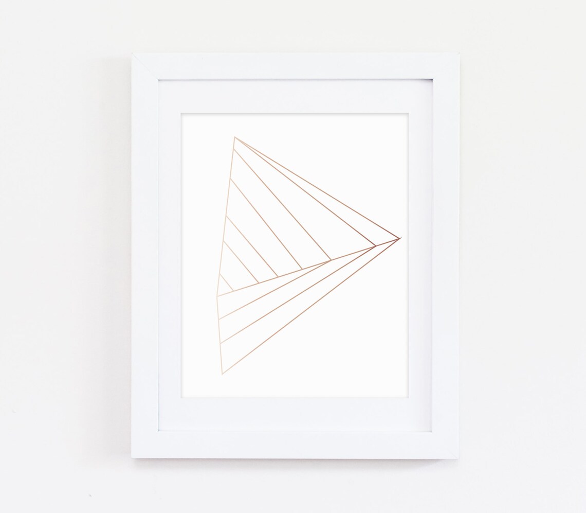 Rose Gold Print, Rose Gold Geometric Wall Art, Rose Gold Wall Decor